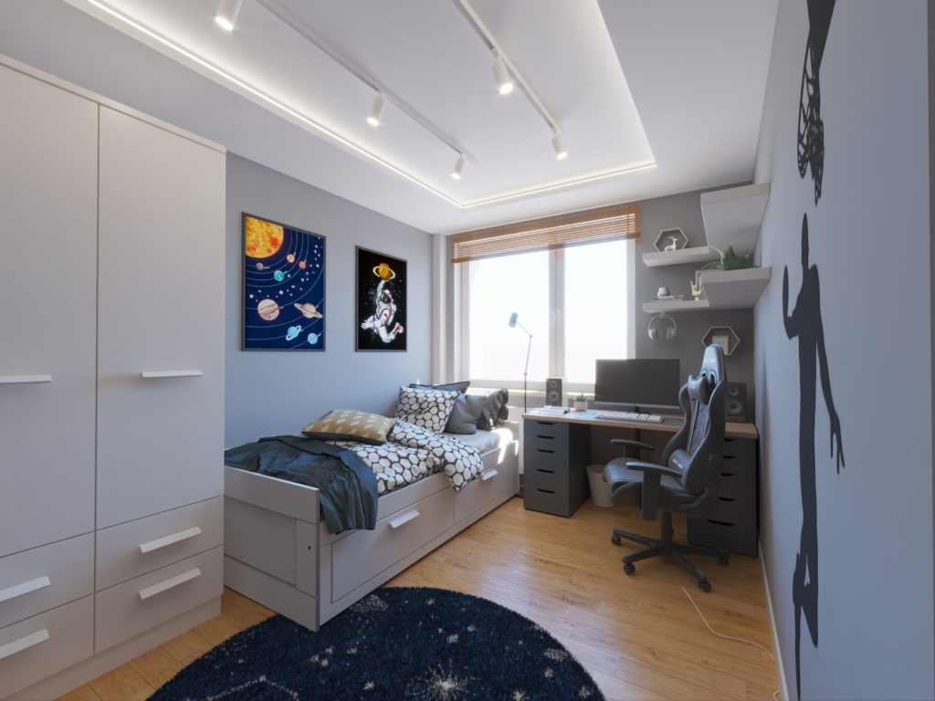 Nowoczesny projekt pokoju chłopca