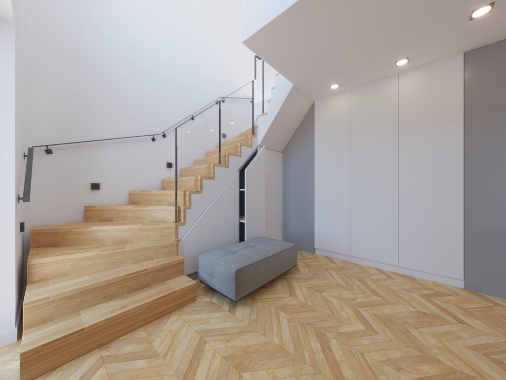 schody w domu w stylu nowoczesnym