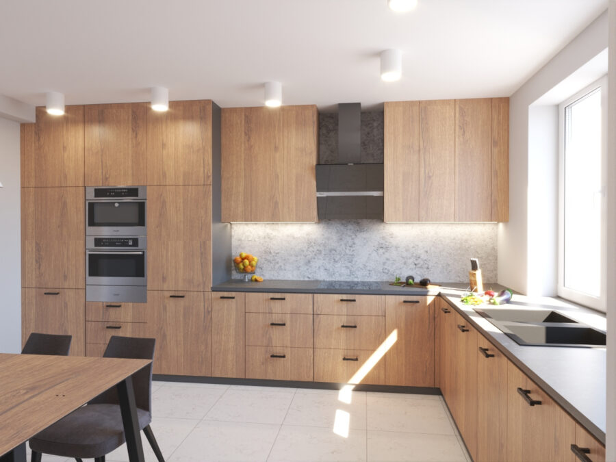 Współczesna kuchnia w prostej aranżacji
