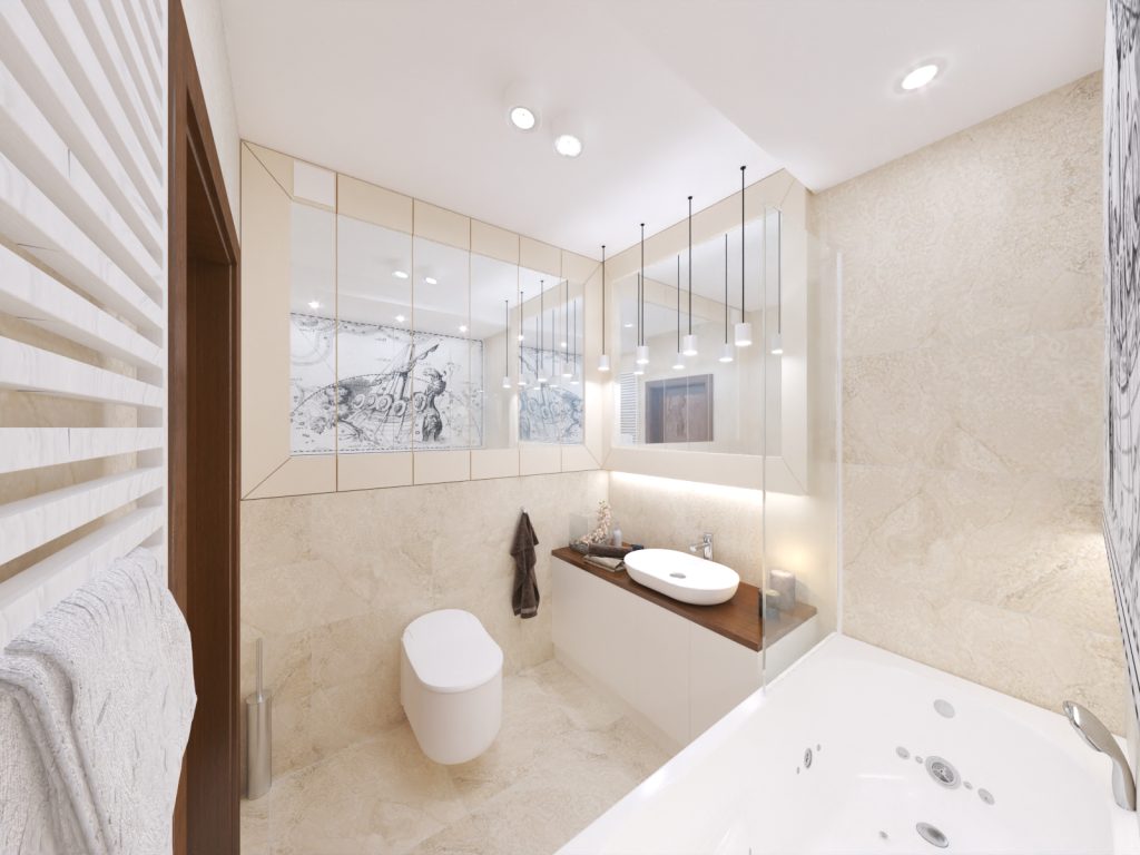 tradycyjna łazienka beżowa