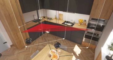 Trójkąt funkcjonalny w kuchni na wizualizacji miniatura